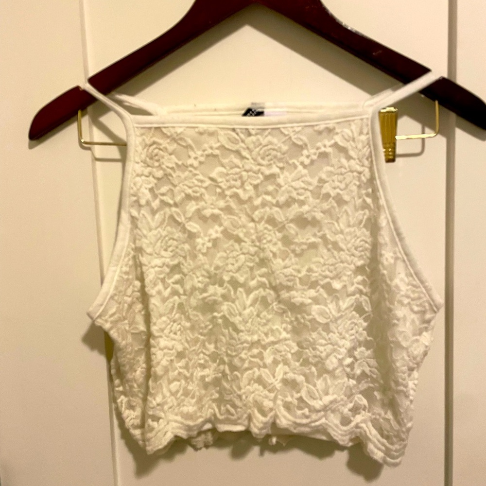 Lace crop top H&M L